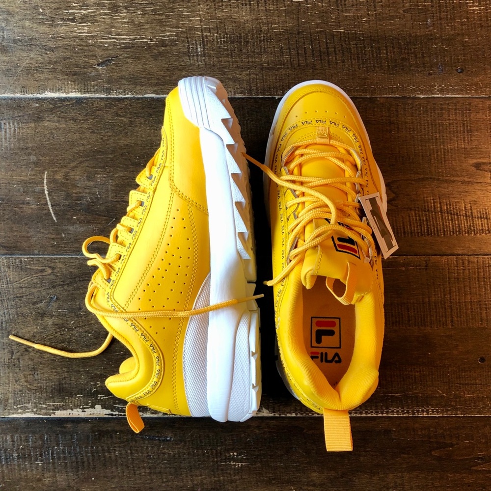 Wm’s Sz 10 Yellow FILA Disruptor II NWT
